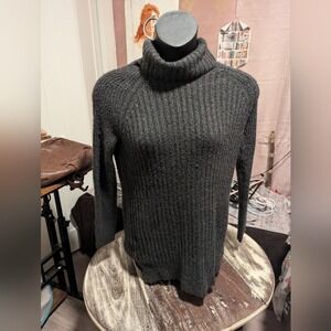 Eddie Bauer Gray Sweater dress turtleneck size medium